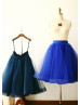 Royal Blue Navy Blue Satin Belt Tulle  Skirt